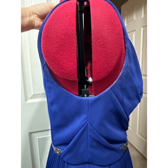 David’s Bridal Cobalt Blue Rhinestone Waist Bridesmaid Formal Dress 10 L W11092 - Picture 8 of 16